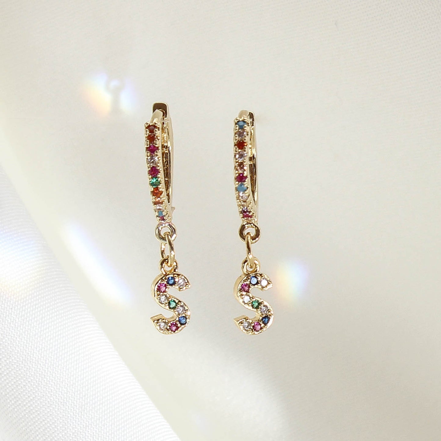 Monogram Huggie Earrings